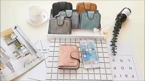 img 1 attached to Secure & Stylish: RFID Blocking Bifold PU Leather Phone Card Holder Wallet for Women