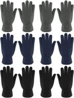 🧤 6 pairs kids winter warm fleece full finger gloves for boys and girls logo