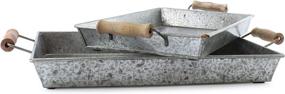 img 1 attached to 🏡 Rustic Charm: AuldHome Galvanized Farmhouse Rectangular Handles