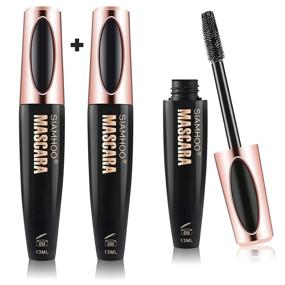 img 4 attached to 👁️ SIAMHOO 4D Silk Fiber Lash Mascara - Без размазывания, водостойкий, длительного действия, гипоаллергенный объемный тушь для ресниц, черный - объем и длина (2 шт.)