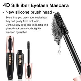 img 1 attached to 👁️ SIAMHOO 4D Silk Fiber Lash Mascara - Без размазывания, водостойкий, длительного действия, гипоаллергенный объемный тушь для ресниц, черный - объем и длина (2 шт.)