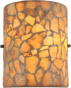 img 4 attached to 🔆 Enhance Your Space with ARTZONE Tiffany Wall Sconces: Natural Stone Mosaic Wall Light for Bedroom and Corridor