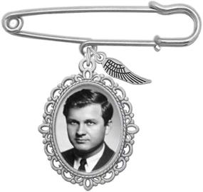 img 2 attached to 📸 Personalized Wedding Boutonniere Charm Pin with Angel Wing Photo Charm - Perfect Keepsake for Mother of the Bride/Groom, with Easy Photo Resizing Software.