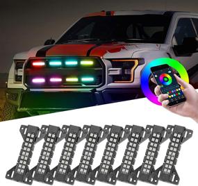 img 4 attached to 🚗 Nirider RGB LED Grille Light Kit: Vibrant Strobe & Underglow Lights for Ford Raptor, Tacoma, 4Runner, GMC, Chevy - 8 Pods