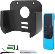 📺 apple tv 4k/5th & 4th gen wall mount bracket - hjyuan tv mount holder with blue siri remote silicone protective case cover logo