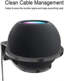 img 2 attached to 🔊 Крепление Yuen на стену для Homepod Mini: Лучший держатель с системой управления проводами для поддержания порядка – прочная полка, простая установка и стабильная подставка для динамиков, черная.