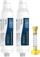 aqua crest rv inline water filter and hose protector - nsf certified, chlorine reduction, 💦 enhanced taste & odor for rvs and marines, drinking and washing filter with flexible hose protector logo