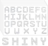 🌟 kenkio glitter rhinestone alphabet letter stickers - self-adhesive a-z letters for diy art & crafts supplies, 156 pieces, silver (6 sheets) logo