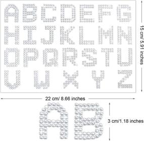 img 3 attached to 🌟 Kenkio Glitter Rhinestone Alphabet Letter Stickers - Self-Adhesive A-Z Letters for DIY Art & Crafts Supplies, 156 Pieces, Silver (6 Sheets)