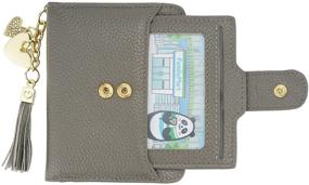 img 1 attached to 👛 RFID Women's Mini Soft Leather Bifold Wallet with ID Window, Card Sleeve, and Coin Purse