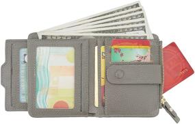 img 3 attached to 👛 RFID Women's Mini Soft Leather Bifold Wallet with ID Window, Card Sleeve, and Coin Purse