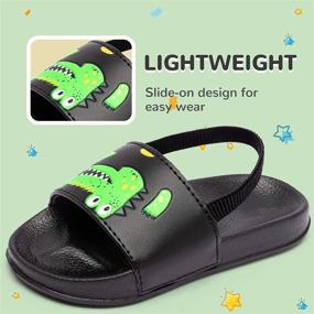 img 3 attached to Lightweight Footbed Sandals for 👦 Boys: Sizes 6.5-7.5 in Sandals for Toddlers