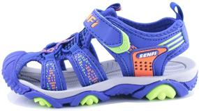img 3 attached to Summer Breathable SENFI Closed-Toe Strap Sport Sandals for Boys ideal for Walking