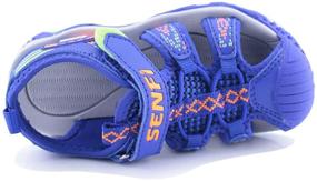 img 1 attached to Summer Breathable SENFI Closed-Toe Strap Sport Sandals for Boys ideal for Walking