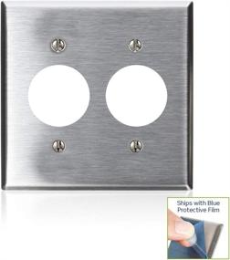 img 2 attached to 🔌 Leviton 84052-40 2-Gang Single Device Receptacle Wallplate, Stainless Steel, Device Mount - 1.406-Inch Hole