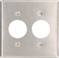 🔌 leviton 84052-40 2-gang single device receptacle wallplate, stainless steel, device mount - 1.406-inch hole logo