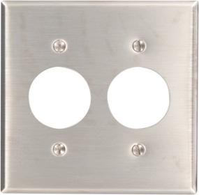 img 3 attached to 🔌 Leviton 84052-40 2-Gang Single Device Receptacle Wallplate, Stainless Steel, Device Mount - 1.406-Inch Hole