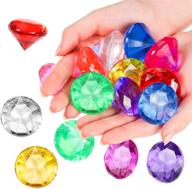 treasure colorful gemstones scatters decoration logo