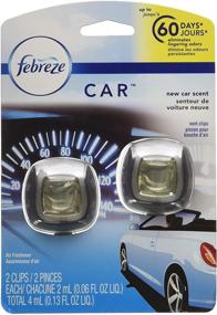 img 4 attached to 🚗 Febreze Car Air Fresheners - New Car Scent - Odor Eliminator for Strong Odors - Car Vent Clips (2-Pack)