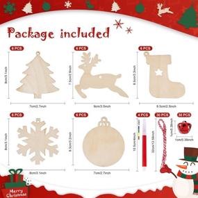 img 3 attached to 🎨 Ywlake Unfinished Wooden Christmas Ornaments for Painting - Blank Wood Slice Cutouts Crafts for Kids, Teens, and Adults - DIY Christmas Tree Hanging Decor Decorations (30pcs, Gift Box)