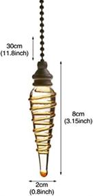 img 1 attached to 🌼 2 пачки нитей для вытяжки потолочного вентилятора: 12 дюймов желтый стеклянный подвесной пендель с бисерными соединителями - декоративное удлинение для цепочки потолочного света или вентилятора - отделка медным покрытием