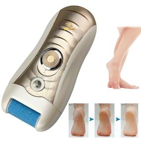 img 3 attached to 💇 Efficient and Versatile Epitome 3 in 1 Lady Wet or Dry Rechargeable Hair Removal Kit (Trimmer, Hair Epilator, Callus Remover) with Power Switch and LED Shaver for Arm, Underarm & Legs - Gold