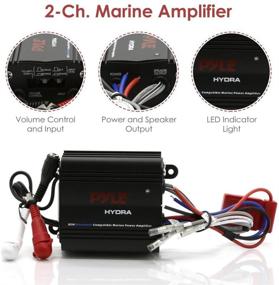 img 1 attached to Pyle Marine Amplifier - 200W RMS 4 OHM Full Range Stereo with Bluetooth, Powerful Prime Speaker - High Crossover HD Audio System PLMRMB2CB, Black