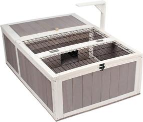 img 4 attached to Rockever Tortoise House: Wooden Small Animal Hutch for Indoor/Outdoor Habitat Enclosure