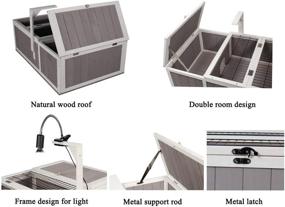 img 2 attached to Rockever Tortoise House: Wooden Small Animal Hutch for Indoor/Outdoor Habitat Enclosure