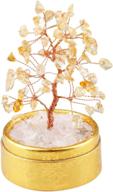 🌳 sunyik citrine money tree bonsai: 4 inch tumbled crystal for lucky fengshui healing decoration логотип