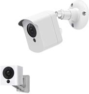 wyze camera wall mount bracket & protective cover with security wall mount for wyze 📷 cam v2 v1 and ismart spot camera - indoor & outdoor use, white (1 pack) by mrount logo