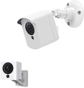 img 4 attached to Wyze Camera Wall Mount Bracket & Protective Cover with Security Wall Mount for Wyze 📷 Cam V2 V1 and Ismart Spot Camera - Indoor & Outdoor Use, White (1 Pack) by Mrount