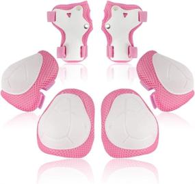 img 4 attached to 🛴 KOOVAGI Kids Toddler Knee and Elbow Pads Set with Wrist Guards - 3-in-1 Children's Protective Gear Set for Skating, Riding, Cycling, Biking, Rollerblading, and Scooting (Ages 3-8)