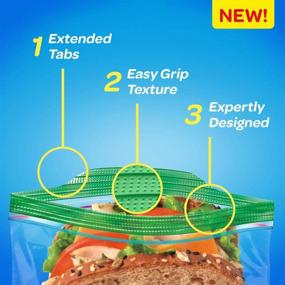 img 1 attached to 🔒 Enhanced Ziploc Sandwich Bags: Experience the Power of New Grip 'n Seal Technology in a 40 Count Pack