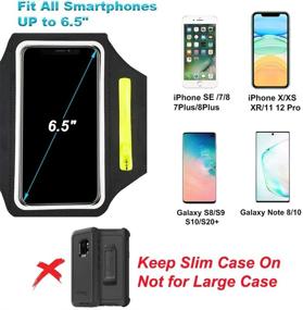 img 1 attached to Cell Phone Armband for iPhone 12 11 Pro XR XS 8 7Plus, Galaxy S20 S10, Note 20/10 - Running Arm Band Holder, Gear Accessories for Runners, Jogging, Exercise, Workout