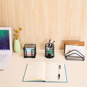 img 2 attached to 🖋️ Superbpag Office 5 in 1 Desk Organizer Set Black - Organize Your Workspace with Style