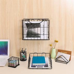 img 3 attached to 🖋️ Superbpag Office 5 in 1 Desk Organizer Set Black - Organize Your Workspace with Style