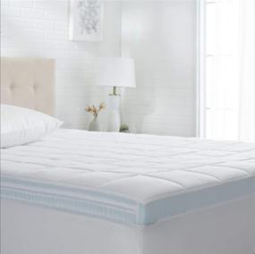 img 1 attached to 🛏️ Amazon Basics Twin XL Bed Topper Pad - 3-Inch Memory Foam, Quilted, Breathable, Gusseted, Fitted - Down-Alternative