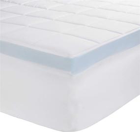 img 4 attached to 🛏️ Amazon Basics Twin XL Bed Topper Pad - 3-Inch Memory Foam, Quilted, Breathable, Gusseted, Fitted - Down-Alternative