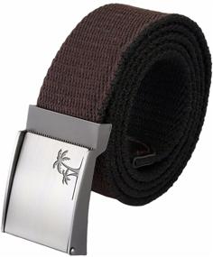 img 4 attached to 🌙 Moonsix Canvas Belts: Top-Flip Military Style Men's Accessories in Belts