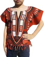 raanpahmuang dashiki girls' clothing: tops, tees & blouses with tassels and pockets in assorted colors logo