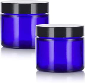 img 4 attached to 🔷 Cobalt Blue Glass Travel Bottles & Containers: Straight-Sided Accessories for Convenient Travel