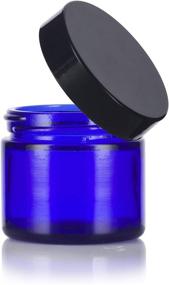 img 1 attached to 🔷 Cobalt Blue Glass Travel Bottles & Containers: Straight-Sided Accessories for Convenient Travel