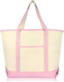 img 3 attached to 👜 High-Quality 22" Open Top Deluxe Tote Bag with Outer Pocket - Heavy Duty & Practical