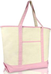 img 4 attached to 👜 High-Quality 22" Open Top Deluxe Tote Bag with Outer Pocket - Heavy Duty & Practical