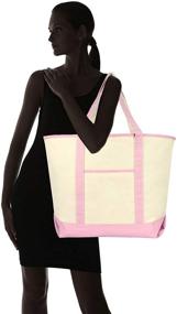 img 1 attached to 👜 High-Quality 22" Open Top Deluxe Tote Bag with Outer Pocket - Heavy Duty & Practical