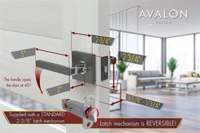 img 2 attached to 🚪 Avalon 0590 - Sleek & Stylish Contemporary/Modern Door Handles & Levers (Privacy/Passage) - Satin Gunmetal with Polished Chrome Finish