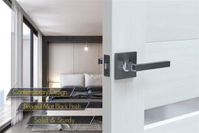 img 3 attached to 🚪 Avalon 0590 - Sleek & Stylish Contemporary/Modern Door Handles & Levers (Privacy/Passage) - Satin Gunmetal with Polished Chrome Finish