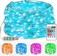 cylapex fairy lights usb color changing led string lights 33ft 100 leds twinkle light with remote for bedroom, girls room, wedding party, indoor christmas decor - 11 colors warm white logo