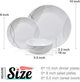 img 3 attached to 🍽️ DANMERS 18-Piece Kitchen Dinnerware Set: Durable & Resistant - Perfect for Everyday Use!